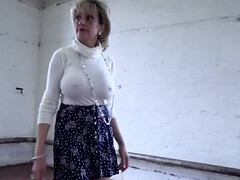 イギリス人, 女, ヒール, 下着, オナニー, 熟年, 一人, ストッキング