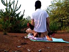 The best beauty wears a lace pantyhose, high heels and a mini skirt