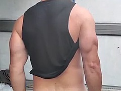 Corridas, Erótico, Gimnasio, Masturbación, Músculo, Aceite, Ducha, Camara web