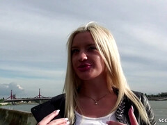 Blonde, Sucer une bite, Tir de sperme, Gorge profonde, Allemand, Hard, Lingerie, Jarretelles