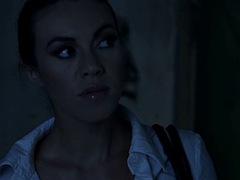 アナル, 美人, 茶髪の, ダブル開発, フランス人, ヒール, 下着, 三人