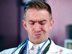 舐める尻, ブロンド, イく瞬間, フェティッシュ, なめる, 看護婦, ショートヘア, ユニフォーム