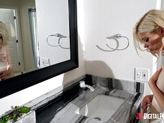 69, Cul, Lécher le cul, Salle de bains, Gros cul, Blonde, Talons, Seins naturels