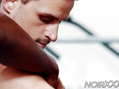 アナル, デカチン, 黒人, チン, ゲイ, ジム, 筋肉, コキ