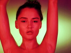 美女, デカパイ, 茶髪の, 女, フェティッシュ, Hd, オイル, 一人