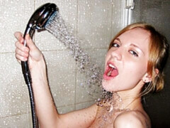 Masturbatie, Klein, Geschoren, Douche, Alleen, Strippen, Tiener, Speelgoed