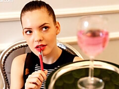 デカ尻, デカチン, フェラチオ, 茶髪の, バック, ストッキング, ティーン, オッパイの