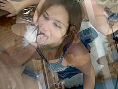 舞台裏, フェラチオ, 淫乱熟女, オージー, 現実, 妻