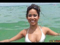 Enthousiasteling, Kont, Grote kont, Grote mammen, Hd, Latijnse vrouw, Zoon, Tieten likken