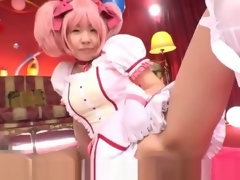 Winsome flat chested asian girl featuring hot cosplay sex video