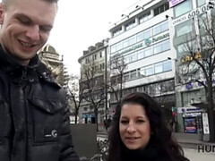 Enthousiasteling, Bruinharig, Stel, Hd, Geld, Openbaar, Tiener, Vrouw