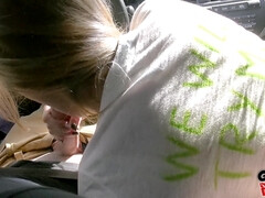 Enthousiasteling, Pijpbeurt, Sperma shot, Lul, Kwartet, Buiten, Doordringend, Tieten likken