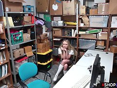 Hinterzimmer, Blondine, Geschnappt, Hd, Zierlich, Polizei, Bestrafung, Realität