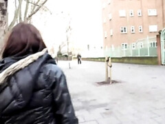 Brunette babe Gia Whitechapel pissing outdoors