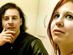 素人, 舞台裏, フェラチオ, イギリス人, カップル, オマンコ, 現実, 赤毛