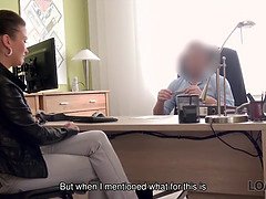 面接, 美人, 茶髪の, バック, Hd, キス, お金, ティーン