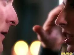 Gros cul, Sucer une bite, Couple, Tir de sperme, Énorme, Léchez, Chatte, Jarretelles