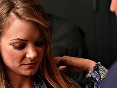 美女, デカパイ, ブロンド, フェラチオ, 浮気する, 手コキする, スインガー, オッパイの