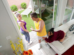 Парочка, Семяизвержение, Член, Сперма на лице, Натуральные сиськи, Бритые, Студентка, Дразнящие