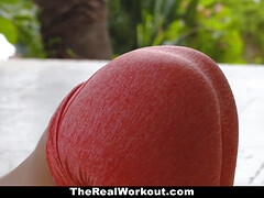 Nina North, the sexy yoga instructor, fucks her video nerd in the living room