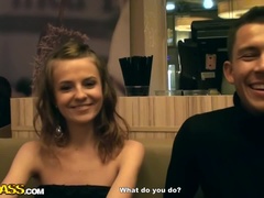 Анальный секс, Сперма на лице, Каблуки, Деньги, Пирсинг, На публике, Чулки, Втроем