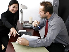 Aziatisch, Grote kont, Grote mammen, Pijpbeurt, Bruinharig, Hondjeshouding, Mager, Tiener