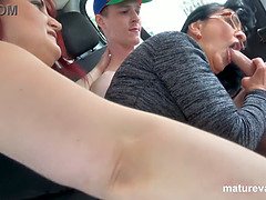 Lilian Black's insane group sex adventure with innocent hitchhiker in the Maturevan
