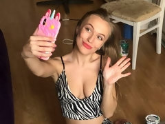 Брюнетки, Пальцем, Ласковые ручки, Мастурбация, Бритые, Соло, Стриптизерша, Сиськи
