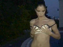 Teen masturbates at night with toys and does dual invasion