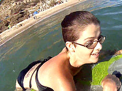 Пляж, Большой член, Черные, Кончили внутрь, Тощие