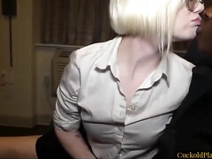 Enthousiasteling, Grote lul, Zwart, Blond, Man die toekijkt, Huisgemaakt, Interraciaal