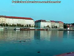 Arsch, Blondine, Blasen, Nudist, Im freien, Öffentlich, Muschi, Russisch