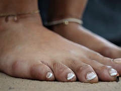 Chica, Negro, Ébano, Pies, Fetiche, Pov, Juguetes