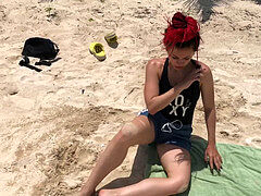 Amateur, Plage, Sucer une bite, Fait maison, Russe, Adolescente, Train