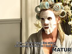 Gros seins, Blonde, Femme couguar, Couple, Européenne, Mature, Chatte, Rasée