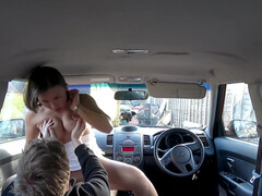 Leie, Blasen, Auto, Hundestellung, Nahrung, Im freien, Muschi, Student