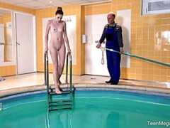 Sucer une bite, Couple, Éjaculer dans la bouche, Léchez, Seins naturels, Russe, Rasée, Nénés