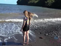 Leie, Strand, Fingern, Flashen, Freundin, Behaart, Küssen, Pov