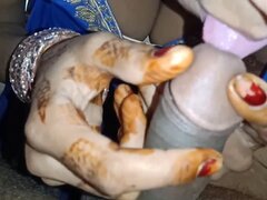 フェラチオ, 口内発射, 毛深い, 手コキする, 自家製, インド人, 乳首, 妻