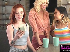 Aziatisch, Blond, Bruinharig, Hd, Lesbisch, Orgasme, Klein