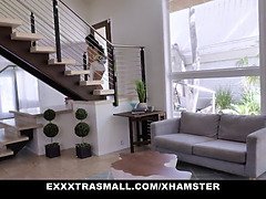 Tiny Teen Gags On Neighbor's Big Cock