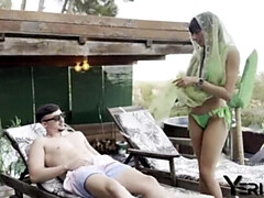デカパイ, 黒人, カワイイ, ダンス, 彼女, アウトドア, オッパイの, 妻