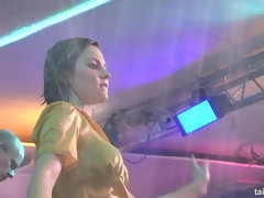 Brunette brune, Habillées, Interracial, Cuir, Collant, Fête, Satin, Douche