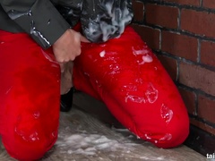 Blasen, Braunhaarige, Spermaladung, Hardcore, Masturbation, Höschen, Abendanzug, Ablutschen