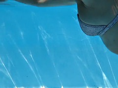 美女, デカパイ, 茶髪の, ハンガリー人, 淫乱熟女, 一人, 水中, 妻