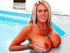 Grosser arsch, Grosse titten, Fingern, Masturbation, Milf, Pool, Solo, Nass