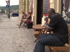 Anaal, Grote lul, Zwart, Pijpbeurt, Man die toekijkt, Interraciaal, Rijpe lesbienne, Vrouw