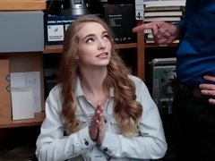 お尻, ブロンド, フェラチオ, 捕まる, バック, 手コキする, ストリッピング, ティーン