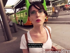 18 años, Amateur, Alemán, Gafas, Al aire libre, Pov, Estudiante, Adolescente
