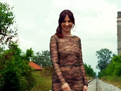 Lieveling, Erotisch, Voeten, Vrouw, Flashing, Naakt, Buiten, Russisch